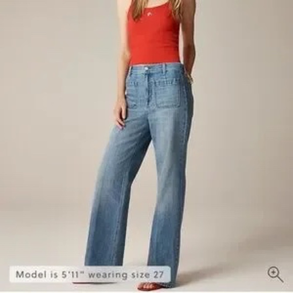 J.Crew | Rouje X J.Crew Marin High-Rise Flare Jean | Storm Wash | 28